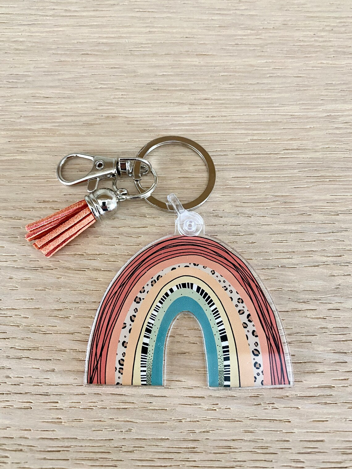 Rainbow Tassel Keychain