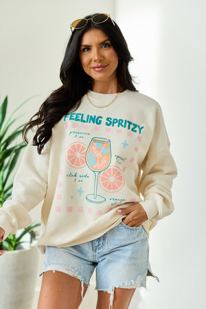 Feeling Spritzy Cream Graphic Sweatshirt - STB Boutique