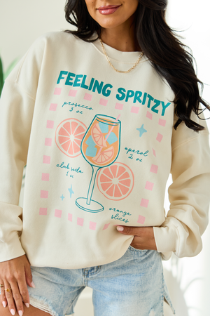 Feeling Spritzy Cream Graphic Sweatshirt - STB Boutique