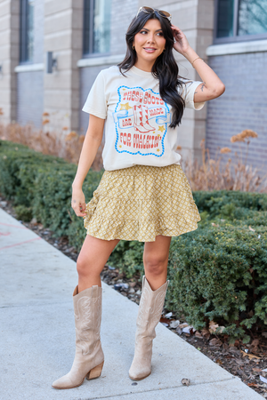 These Boots Are Made For Walkin' Ivory Graphic Tee - STB Boutique