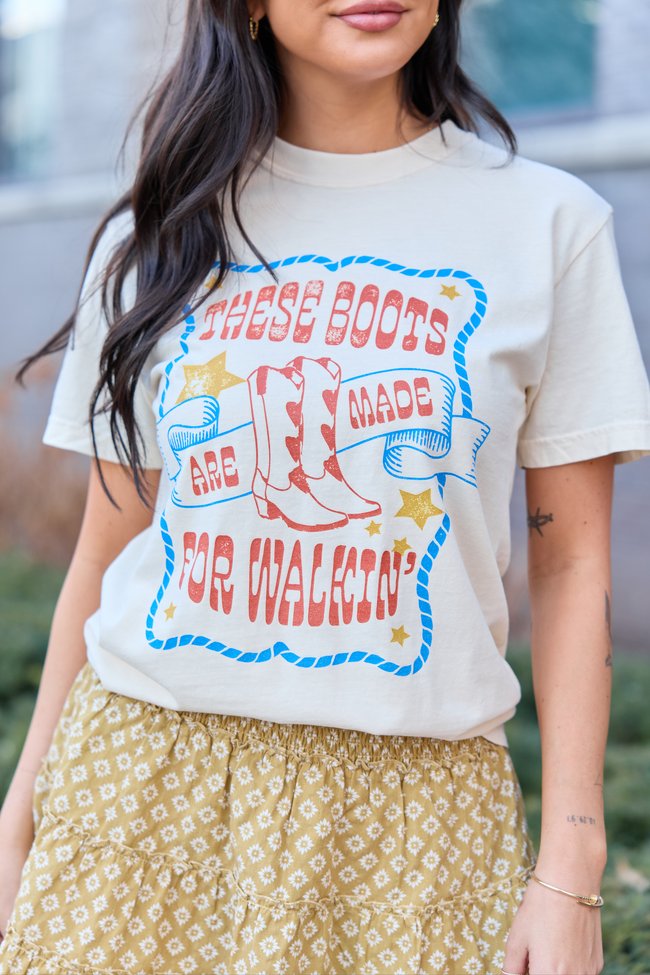 These Boots Are Made For Walkin' Ivory Graphic Tee - STB Boutique