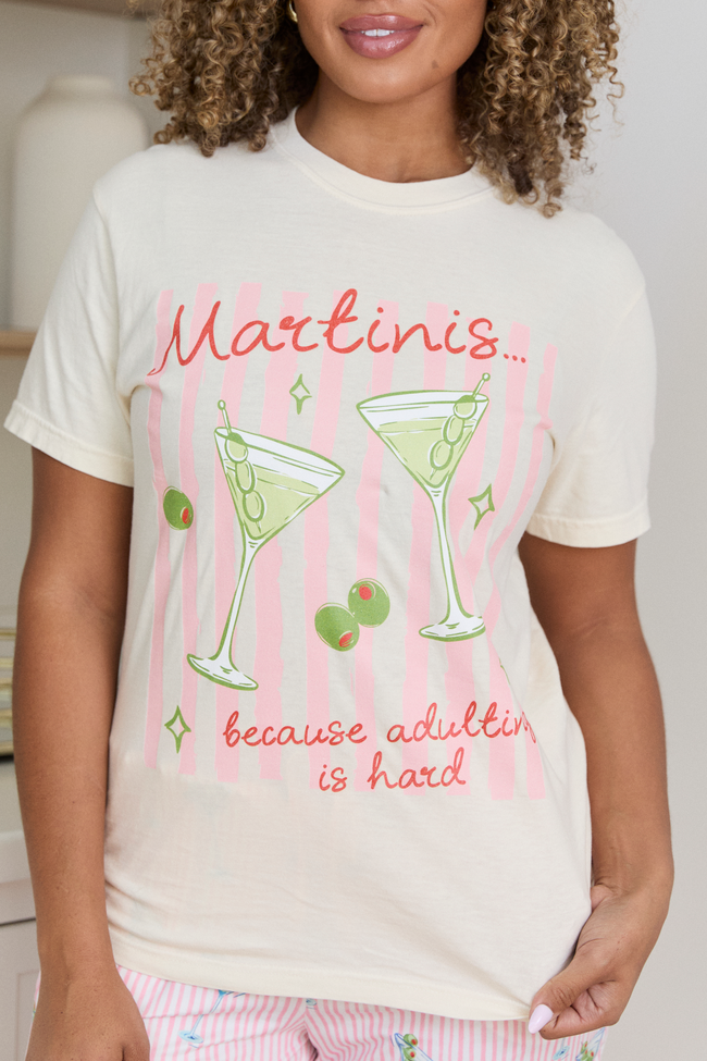 Adulting Is Hard Ivory Graphic Tee - STB Boutique