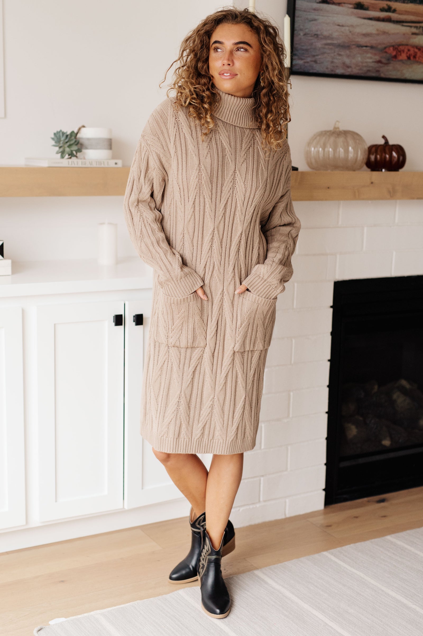 Bundled Beauty Turtleneck Sweater Dress (SM-3X)