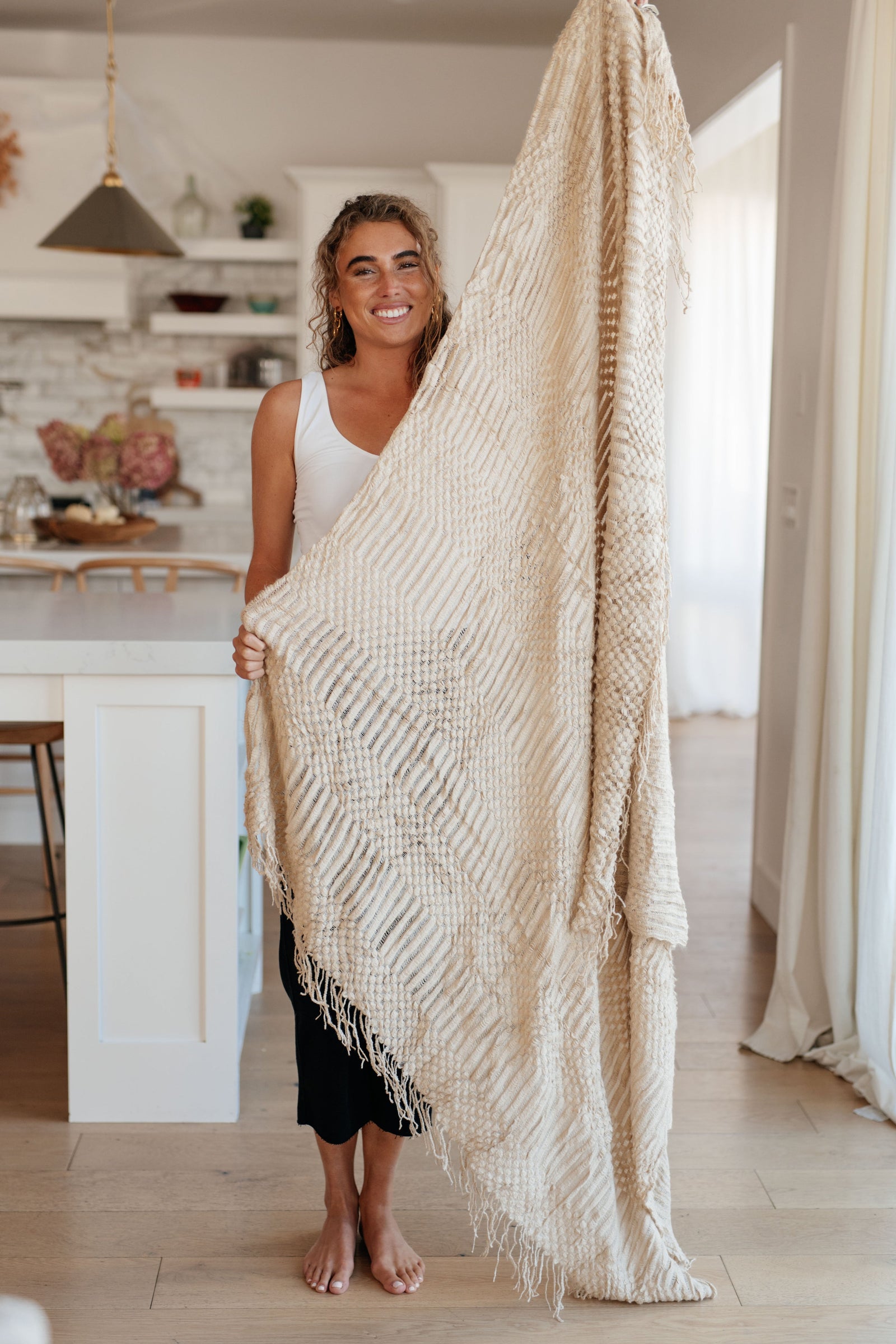 Graham Blanket Single Cuddle Size in Beige - STB Boutique
