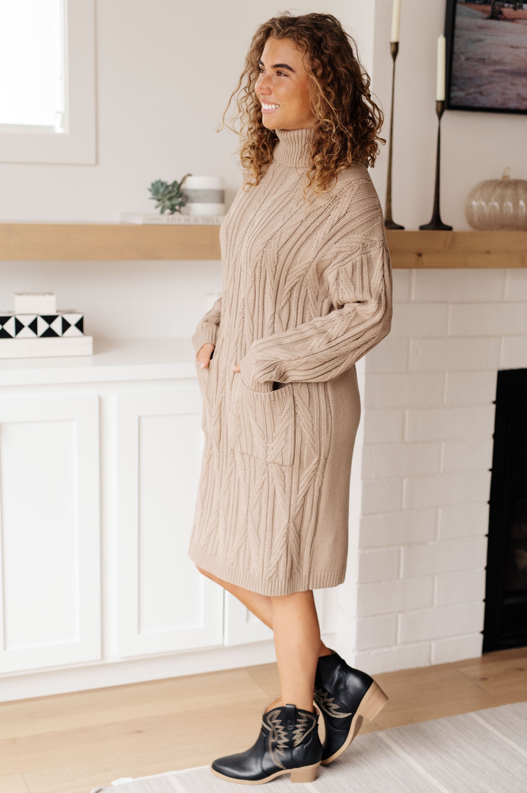 Bundled Beauty Turtleneck Sweater Dress (SM-3X)