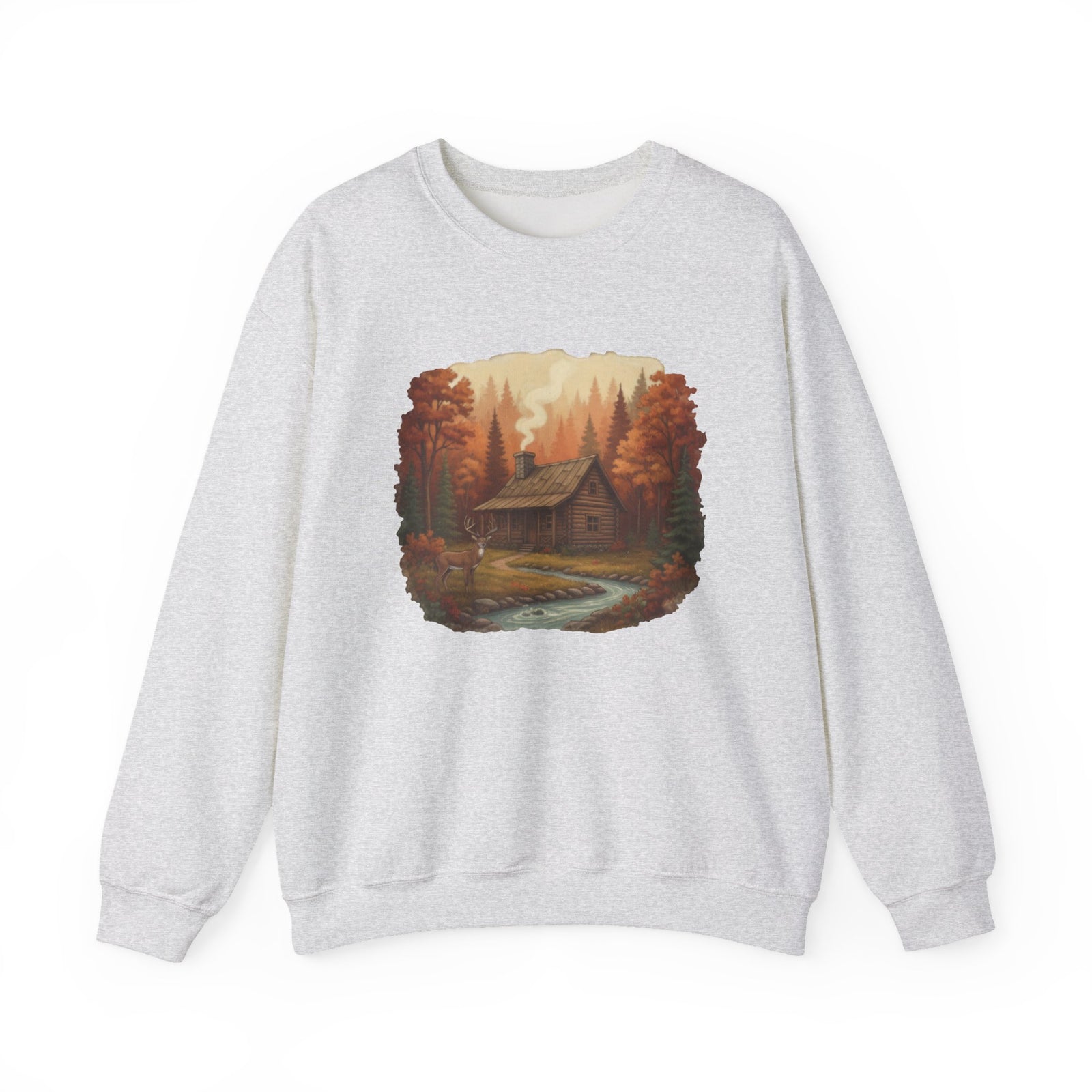 Retro Deer Cabin Crewneck Sweatshirt - 3 Colors