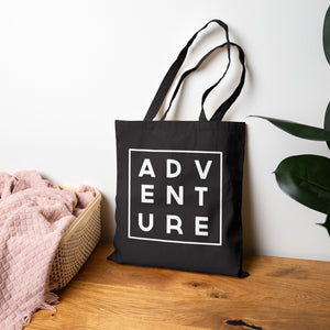Adventure Canvas Tote Bag - Black