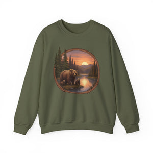 Retro Bear at Sunset Crewneck Sweatshirt - 4 Colors