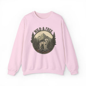 Retro Wild & Free Wolf Crewneck Sweatshirt - 6 Colors