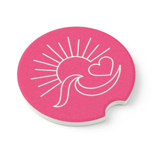 Ocean Has My Heart Car Coaster - Pink