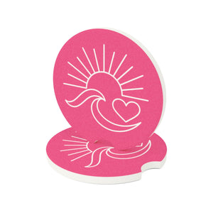 Ocean Has My Heart Car Coaster - Pink