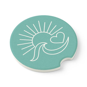 Ocean Has My Heart Car Coaster - Teal