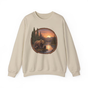 Retro Bear at Sunset Crewneck Sweatshirt - 4 Colors