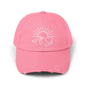 Sunrise Wave Heart Distressed Hat - 4 Colors