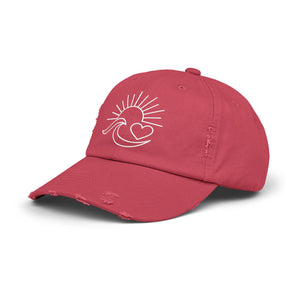 Sunrise Wave Heart Distressed Hat - 4 Colors