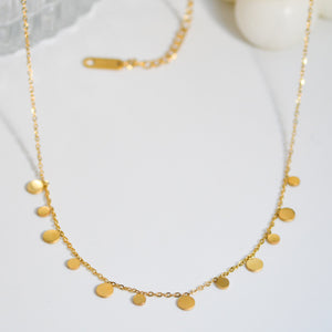 Gold Dainty Disc Necklace