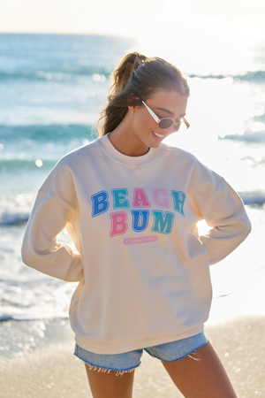 Beach Bum Cream Graphic Sweatshirt - STB Boutique