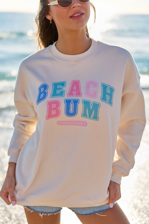 Beach Bum Cream Graphic Sweatshirt - STB Boutique