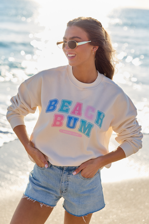 Beach Bum Cream Graphic Sweatshirt - STB Boutique