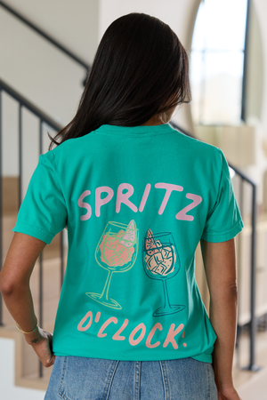 Cin Cin! Green Graphic Tee - STB Boutique