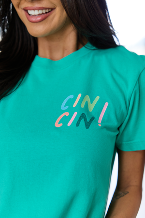 Cin Cin! Green Graphic Tee - STB Boutique