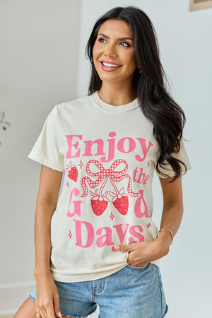Enjoy The Good Days Ivory Graphic Tee - STB Boutique