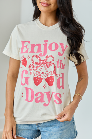 Enjoy The Good Days Ivory Graphic Tee - STB Boutique
