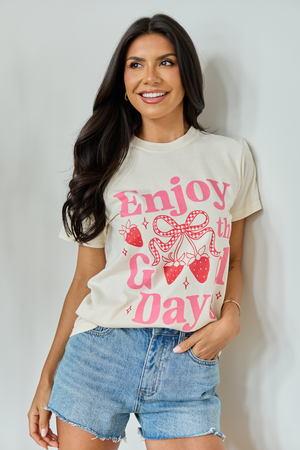 Enjoy The Good Days Ivory Graphic Tee - STB Boutique