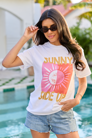 Sunny Side Up White Graphic Tee - STB Boutique