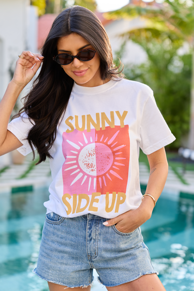 Sunny Side Up White Graphic Tee - STB Boutique