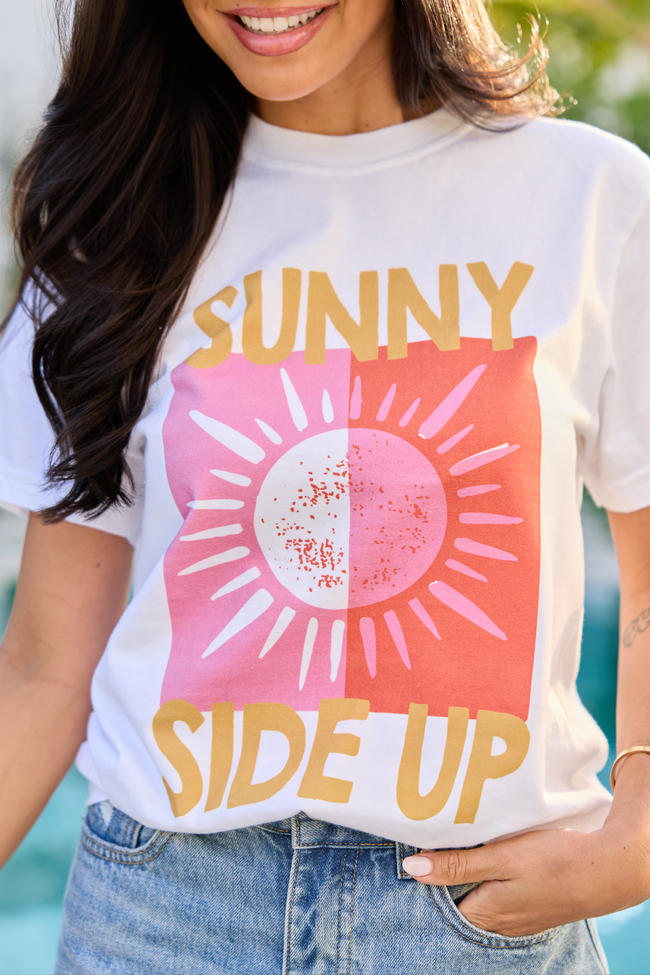 Sunny Side Up White Graphic Tee - STB Boutique