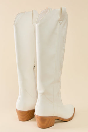 Shania White Cowboy Boots - STB Boutique
