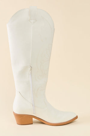 Shania White Cowboy Boots - STB Boutique