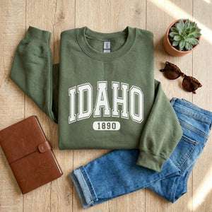 IDAHO 1890 Varsity Logo Crewneck Sweatshirt - 4 Colors