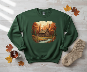 Retro Deer Cabin Crewneck Sweatshirt - 3 Colors