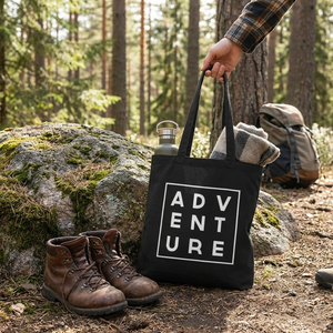 Adventure Canvas Tote Bag - Black