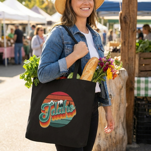 Retro Idaho Striped Canvas Tote Bag