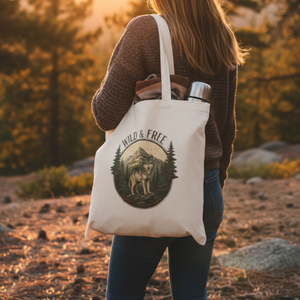 Wild & Free Wolf Tote Bag