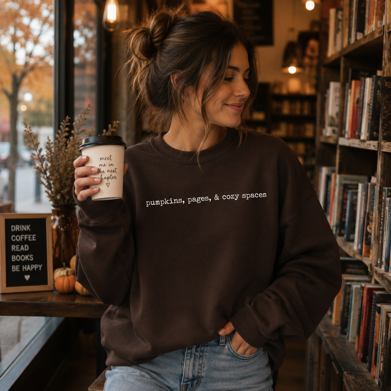 Pumpkins Pages & Cozy Spaces Crewneck Sweatshirt - 5 Colors
