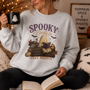 Spooky Books & Cozy Nights Crewneck Sweatshirt - 6 Colors