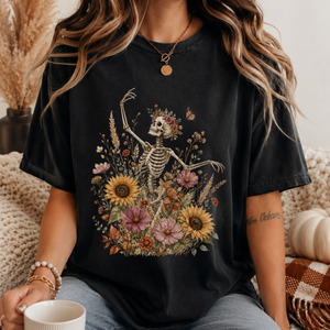 Boho Floral Skeleton Tee - 6 Colors