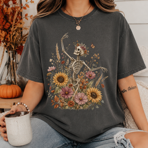 Boho Floral Skeleton Tee - 6 Colors