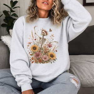 Boho Floral Skeleton Crewneck Sweatshirt - 5 Colors