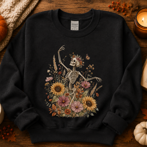 Boho Floral Skeleton Crewneck Sweatshirt - 5 Colors