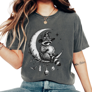 Witchy Raccoon Moon Tee - 2 Colors