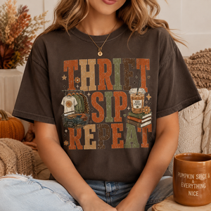 Thrift Sip Repeat Tee - 4 Colors