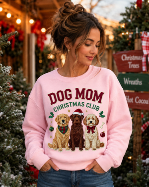 Dog Mom Christmas Club Crewneck Sweatshirt - 4 Colors