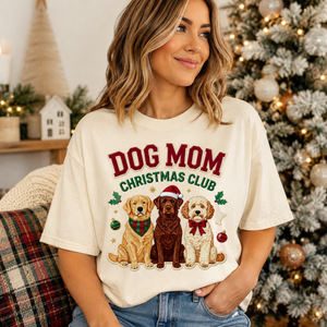 Dog Mom Christmas Club Tee - 4 Colors