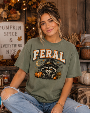 Feral Raccoon Halloween Tee  - 4 Colors