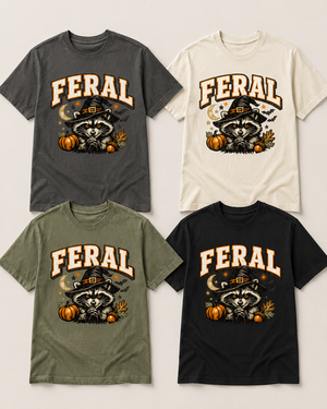Feral Raccoon Halloween Tee  - 4 Colors